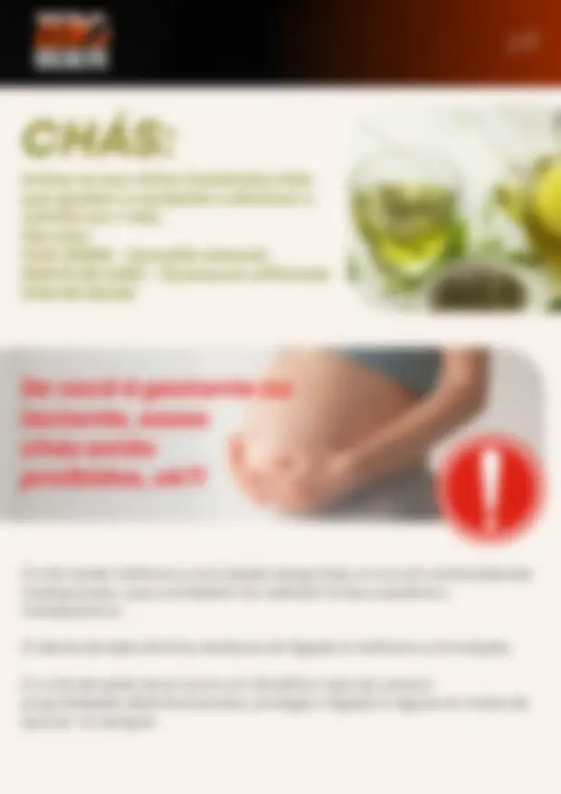 Página do guia com os três chás do protocolo