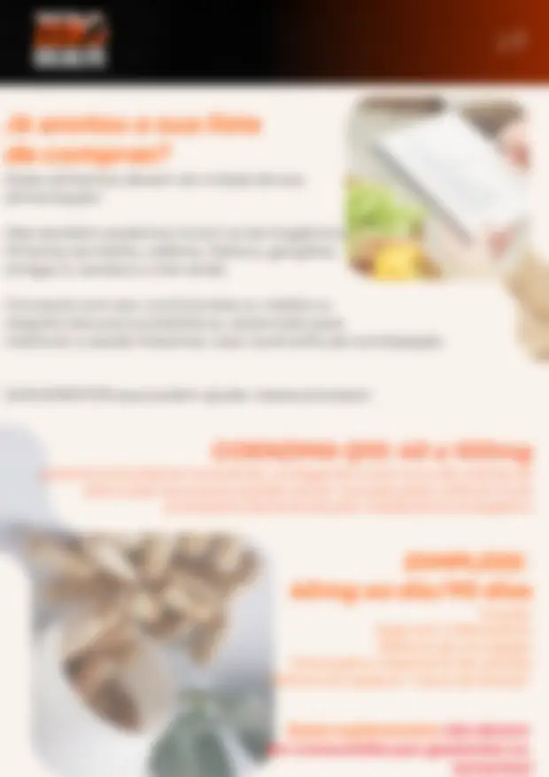 Página do guia com os suplementos e as doses
